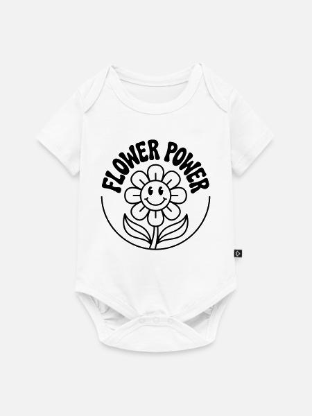 Flower Power - Baby Premium Kurzarmbody - Weiß