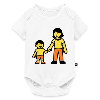 Logo de la main de l’enfant de l’enseignante de maternelle - Body à manches courtes Premium Bébé - blanc - Devant