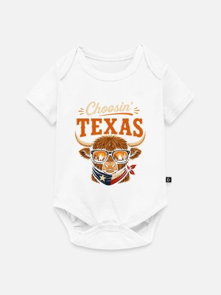 Choosin' Texas Bison mit Sonnenbrille - Baby Premium Kurzarmbody - Weiß