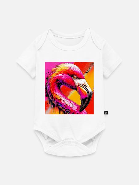 Flamingo - Baby Premium Kurzarmbody - Weiß