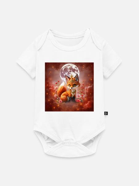 Lunar Fox mit Juwelen - Baby Premium Kurzarmbody - Weiß