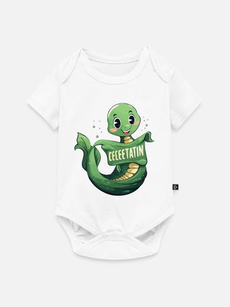 Celetatin Schildkröte Cartoon - Baby Premium Kurzarmbody - Weiß