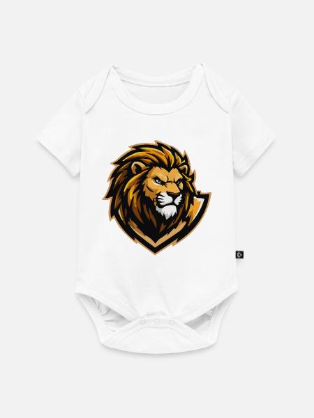 Löwe Comic - Baby Premium Kurzarmbody - Weiß