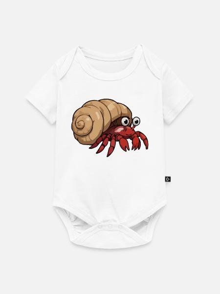 Cartoon Krabbe mit Muschelschale - Baby Premium Kurzarmbody - Weiß