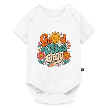 Good Vibe's Only Retro Floral - Baby Premium short-sleeve bodysuit - white - Front