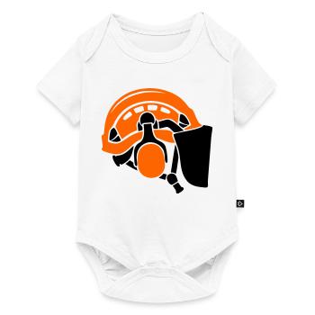 Forestry helmet, tree care, forest workers, lumberjacks - Baby Premium short-sleeve bodysuit - white - Front