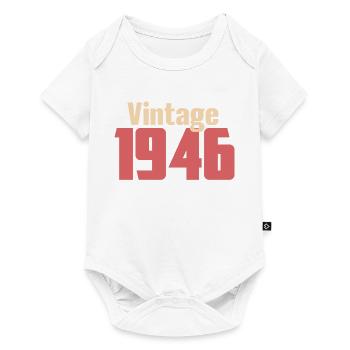 Art Déco 80 Ans Octogénaire Cadeau Rétro 1946 - Body à manches courtes Premium Bébé - blanc - Devant