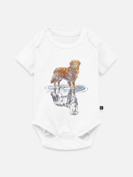 Goldener Retriever Wasserreflex - Baby Premium Kurzarmbody - Weiß