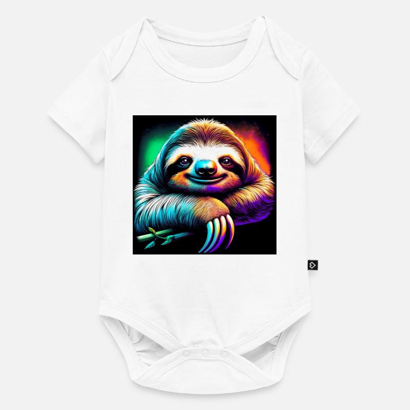 Faultier - Baby Premium Kurzarmbody - Weiß