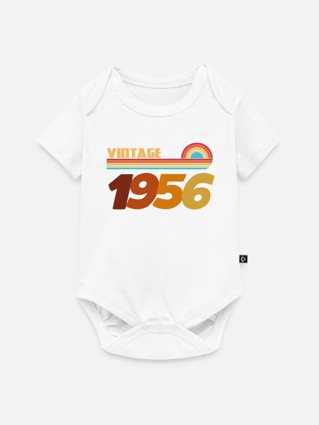 70 Jahre 1956 Rock-Style T-Shirt - Baby Premium Kurzarmbody - Weiß