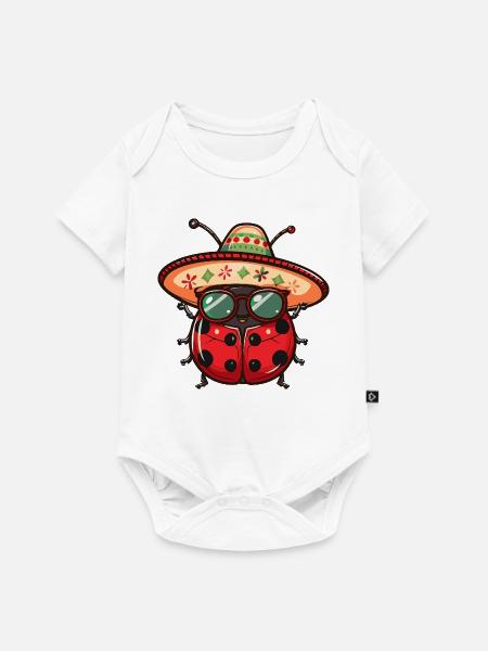 Marienkäfer Sombrero - Baby Premium Kurzarmbody - Weiß