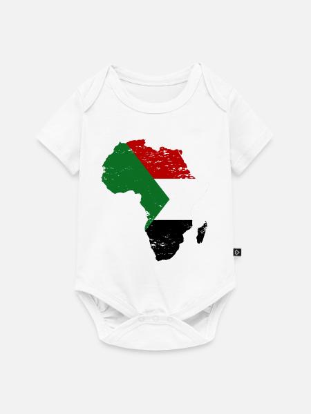 Sudan_Flagge_Afrika_used - Baby Premium Kurzarmbody - Weiß
