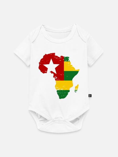 Togo_Flagge_Afrika - Baby Premium Kurzarmbody - Weiß
