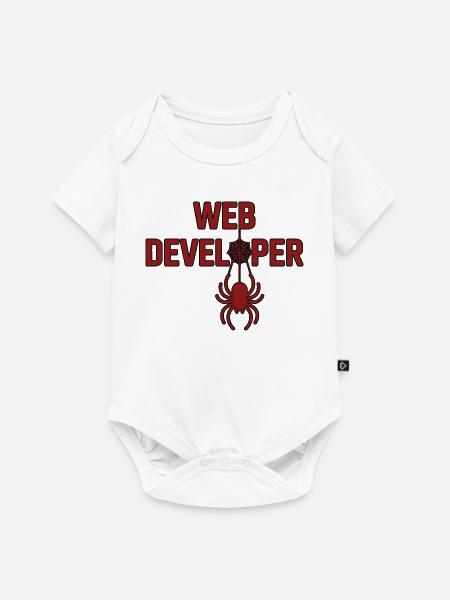 Webentwickler Spinnenlogo Shirt - Baby Premium Kurzarmbody - Weiß