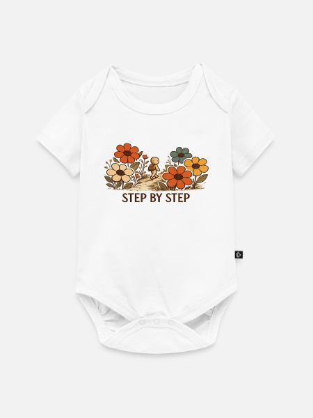 Der kleine Gedanke | STEP BY STEP - Baby Premium Kurzarmbody - Weiß