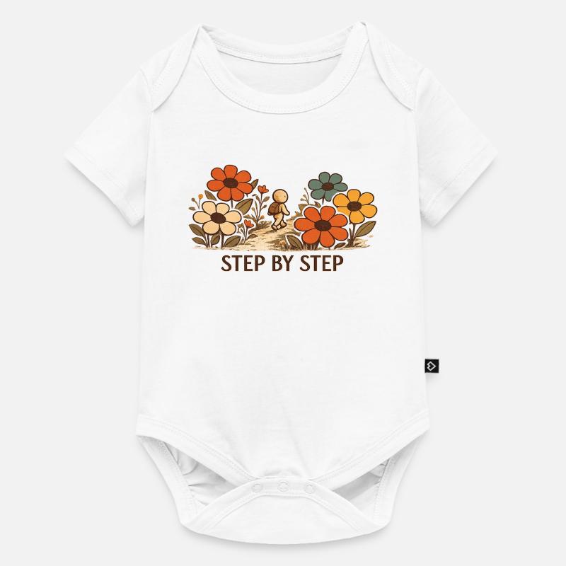 Der kleine Gedanke | STEP BY STEP - Baby Premium Kurzarmbody - Weiß