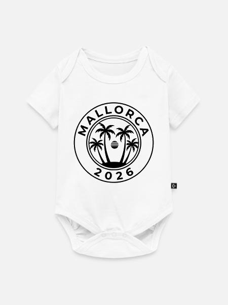 Mallorca 2026 Palmen - Baby Premium Kurzarmbody - Weiß