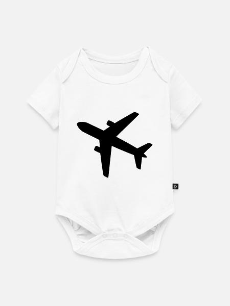 Flugzeug - Baby Premium Kurzarmbody - Weiß
