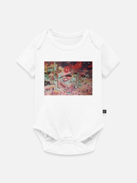 Abstrakter Garten der Farben - Baby Premium Kurzarmbody - Weiß