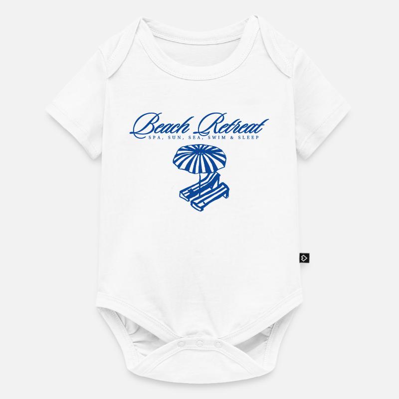 Logo de la retraite de plage avec parasol - Body à manches courtes Premium Bébé - blanc