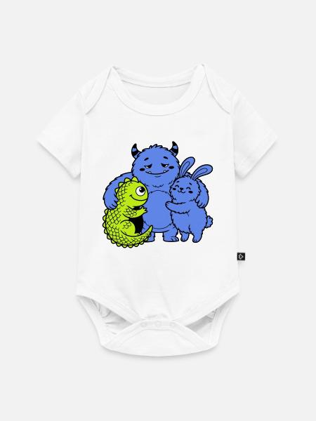 Niedliche Monster - Baby Premium Kurzarmbody - Weiß