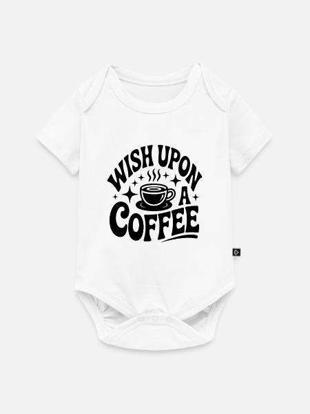 Wünsch dir Kaffeezauber - Baby Premium Kurzarmbody - Weiß