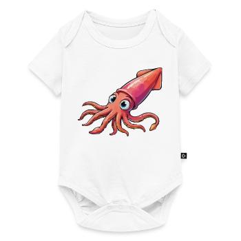 Dessin animé Calamar - Body à manches courtes Premium Bébé - blanc - Devant