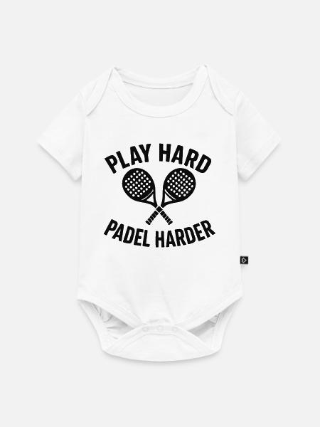 Play Hard Padel Harder - Baby Premium Kurzarmbody - Weiß