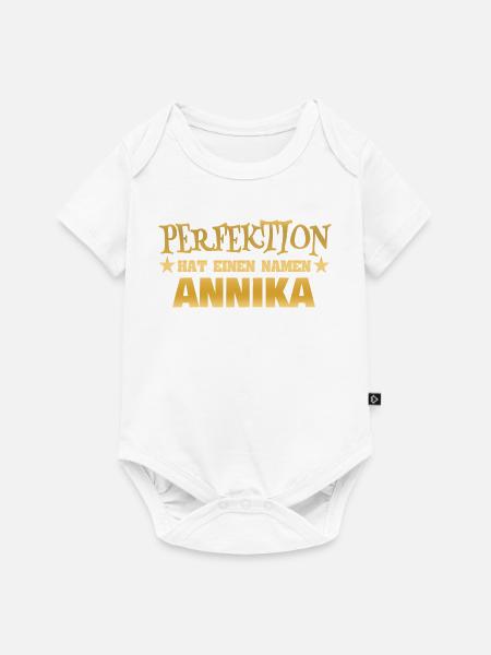 Frauenname Annika - Baby Premium Kurzarmbody - Weiß