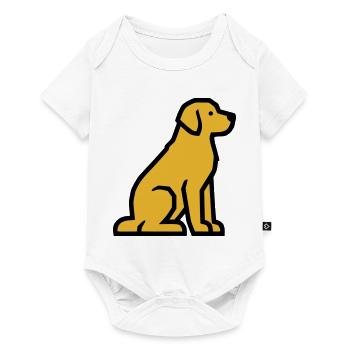 Sitzender Hund Golden Retriever Hundeschule - Baby Premium Kurzarmbody - Weiß - Vorne