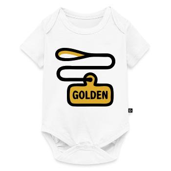 Dog Leash Golden Retriever Walk - Baby Premium short-sleeve bodysuit - white - Front