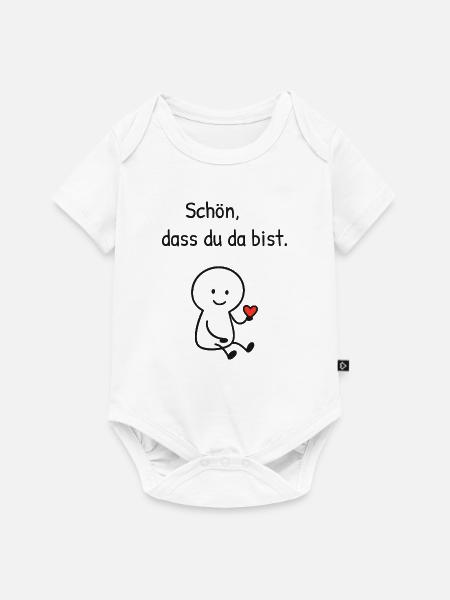 Schön dass du da bist. - Baby Premium Kurzarmbody - Weiß