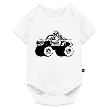 Licorne dans un monster truck - Body à manches courtes Premium Bébé - blanc - Devant