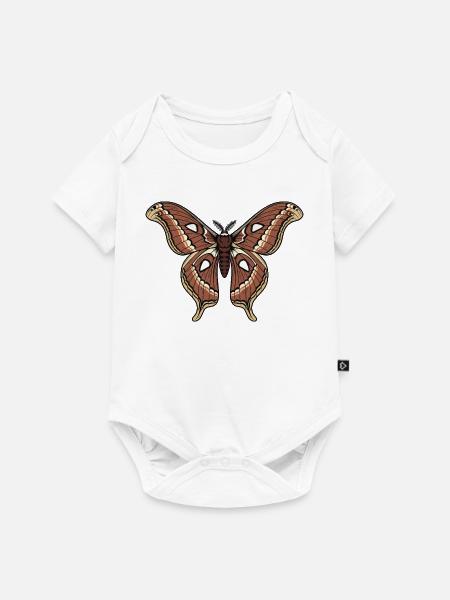 Schmetterlings-Polyphemus-Motten-Saturnie-Flügel-Tattoo - Baby Premium Kurzarmbody - Weiß