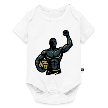 Équipe d’athlètes musculaires des joueurs de beach-volley-ball - Body à manches courtes Premium Bébé - blanc - Devant