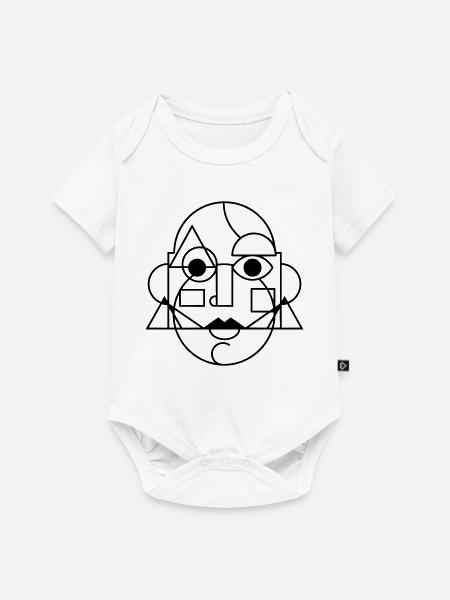 Abstraktes Kunstgesicht - Baby Premium Kurzarmbody - Weiß