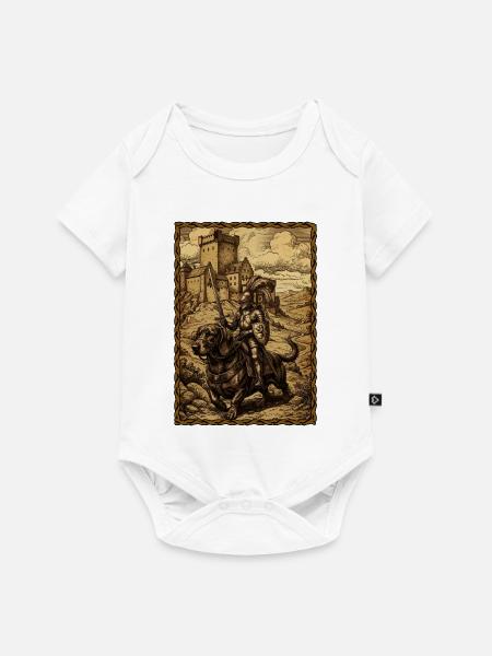 Mittelalterlicher Ritter auf Dackel Ren Faire - Baby Premium Kurzarmbody - Weiß