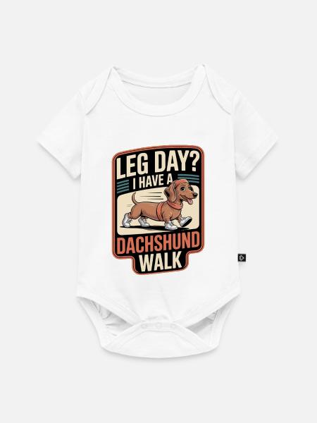 Dackel Walk - Baby Premium Kurzarmbody - Weiß