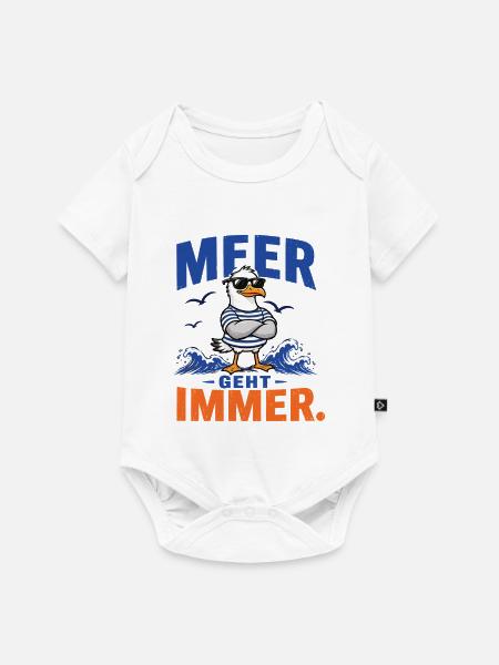 Möwe Meer Geht Immer Shirt - Baby Premium Kurzarmbody - Weiß