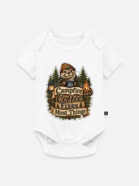 Campfire Coffee Fixes Most Things Otter - Baby Premium Kurzarmbody - Weiß