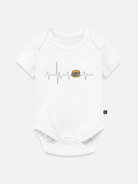 Fischbrötchen mit Heartbeat Matjes Design - Baby Premium Kurzarmbody - Weiß