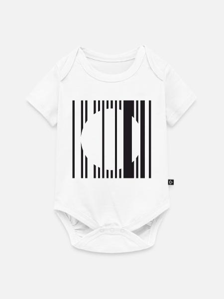 Barred Circle Minimalismus - Baby Premium Kurzarmbody - Weiß