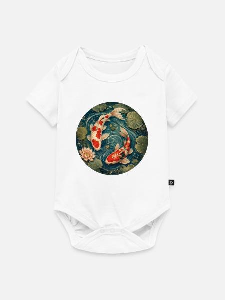 Koi Teich - Baby Premium Kurzarmbody - Weiß