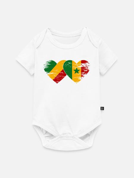 Kongo Senegal Flagge used - Baby Premium Kurzarmbody - Weiß