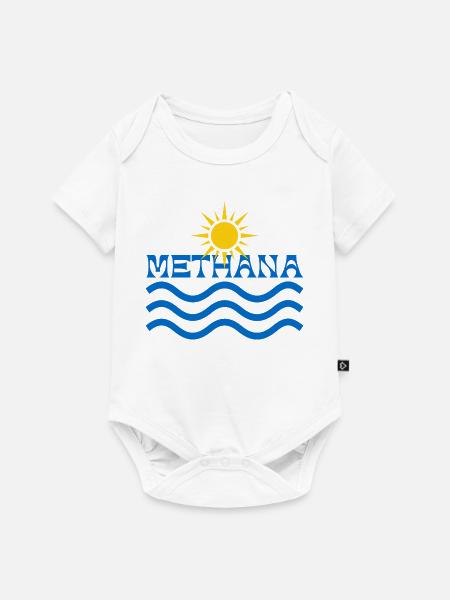 Methana-Sonnenwellen - Baby Premium Kurzarmbody - Weiß
