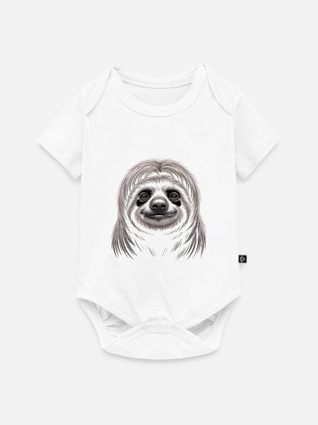 Faultier - Baby Premium Kurzarmbody - Weiß