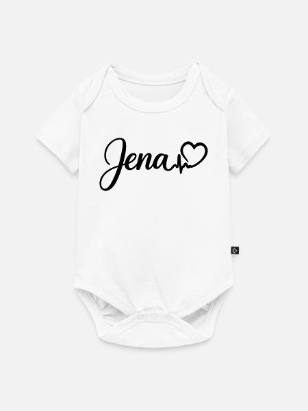 Jena Herzschlag - Baby Premium Kurzarmbody - Weiß