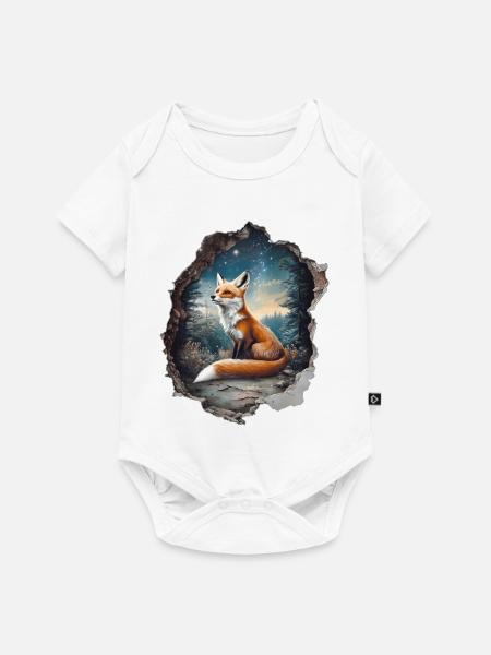 Fuchs Sterne Wald - Baby Premium Kurzarmbody - Weiß