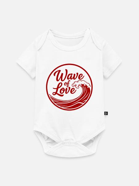 Wave of Love Welle - Baby Premium Kurzarmbody - Weiß