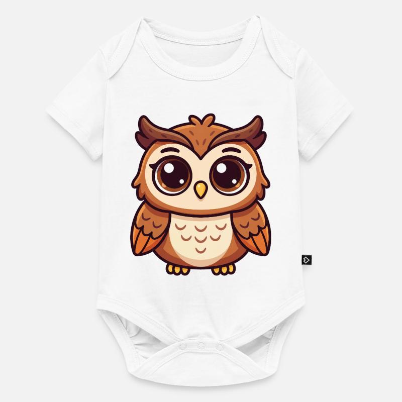 Verspielte Eule - Baby Premium Kurzarmbody - Weiß